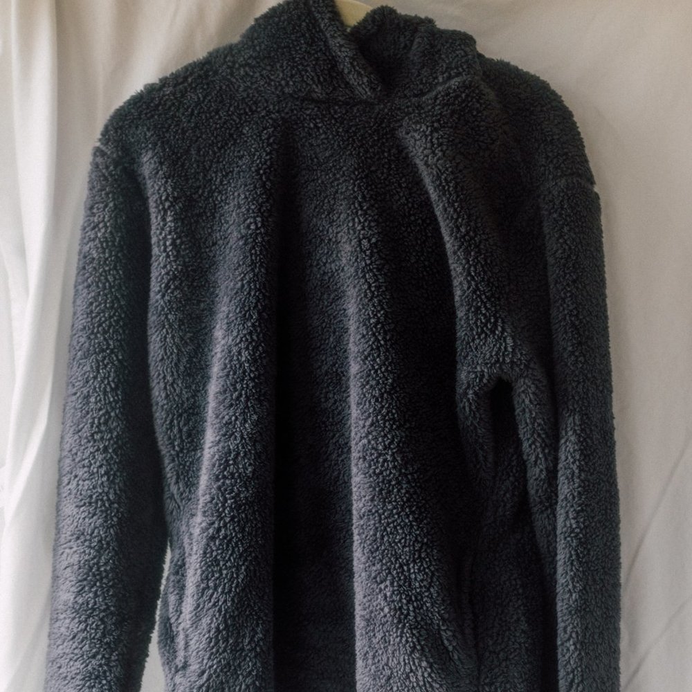 Dark Gray/Blue Fuzzy Hoodie
